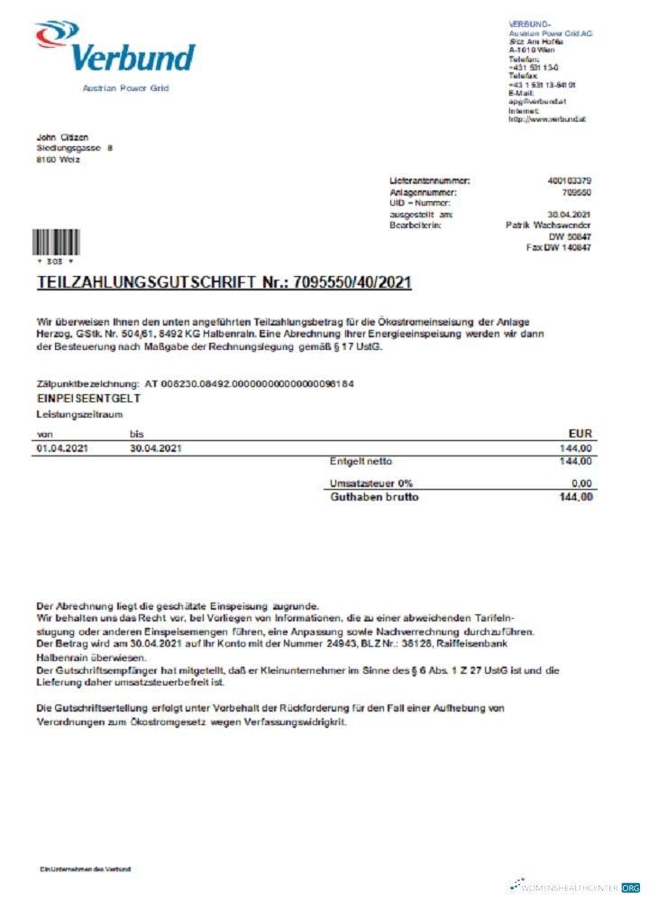 download download Austria Verbund Austrian Power Grid utility bill